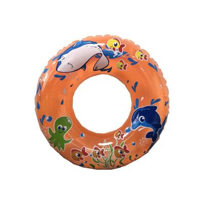 China Wholesale Adult Customized Printing Promotional Orange PVC Swimming Ring Inflatable River Tube For Swimming for sale