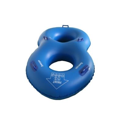 China Summer Adult Water Park Folding Commercial Blue Printing 2 People Inflatable River Tube For Family Fun for sale