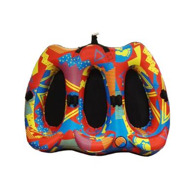 China Customzied Adult Water Play Equipment Printing Water Sport 2 Person Inflatable Towable Tube For Fun for sale