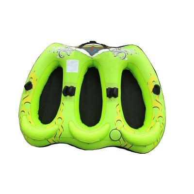 China New Adult Comercial Grade Luxury Color Design 3 People Floating Inflatable Towable Tube For Ski Water Sport With Handles for sale