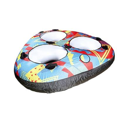 China Fashion Durable 3 Person Cover Rigid Nylon Rigid Inflatable Water Towable Tube For Water Park Towable Tube for sale