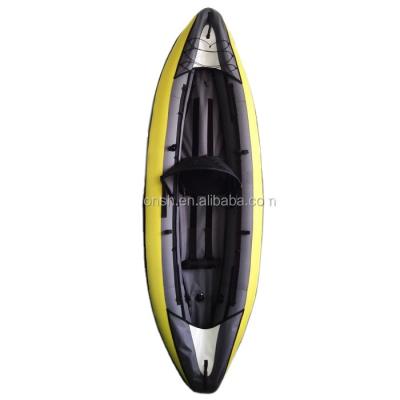 China PVC Best Selling Ocean Yellow Waterproof Nylon Two People Inflatable Kayak With Footrest for sale