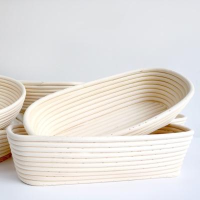 China Sustainable Oval Natural Rattan Stick Proofing Basket Bread Basket With Accessories Support Customized for sale