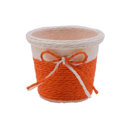 China Wholesale High Quality Home Viable Home Decor Paper Rope Woven Flower Storage Baskets and Decorative Gift Basket for sale