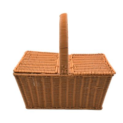 China Sustainable Home Storage Basket Empty Oval Hand - Large Woven Organize Vegetables Picnic Basket With Handle for sale