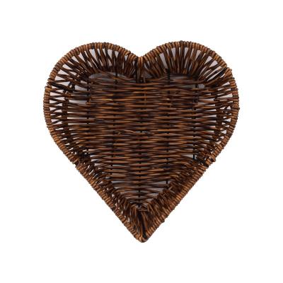 China Sustainable Recycled Plastic Fruit Rattan Basket Bread Woven Supermarket Storage Basket for sale