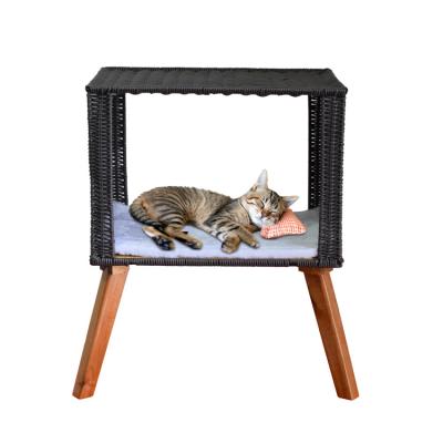 China Cooling Wholesales Hand - Woven Plastic Pet House For Summer Small Animal Cat Rectangle Pet Cage Eco-friendly Pet Nest for sale