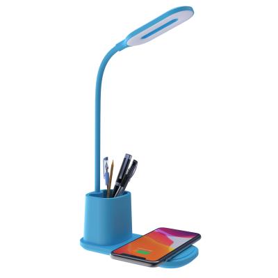 China Modern LED Light Source Table Lamp Qi Charger Fast Charging Wireless Lamp With Pen Holder for sale