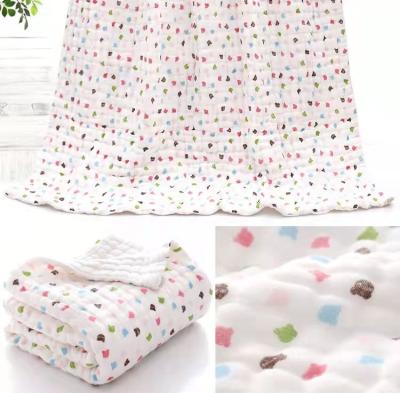 China HOPE for VICTORY Hypoallergenic 12 Layers Gauze Newborn Baby Pure Cotton Bath Towel Baby Blanket Super Soft Comforter. for sale