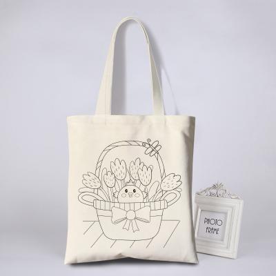 China Reusable custom white printed cheap recycled cotton canvas tote bag canvas tote bag custom logo for sale