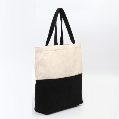 China Reusable Factory Cheap Custom Logo Printed Black And White Cotton Canvas Tote Bags Eco - Friendly for sale