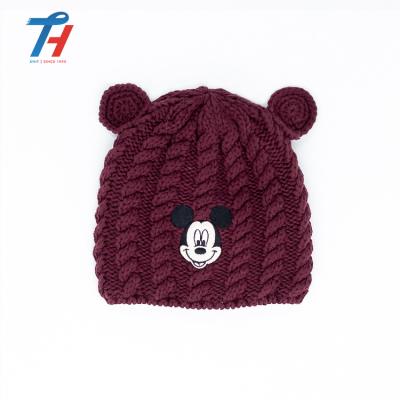 China JOINT Cute Baby O-collar Kids Knitted Hat Scarf Gloves Baby Hat Winter Set for sale