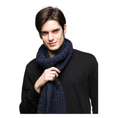 China Middle 25 Years Experience New Style Winter Plain Teams Mens Mixed Navy Blue Knit Scarves for sale