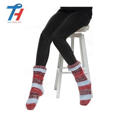 China 100%acrylic Slipper Home Warm Non-slip Slipper Shoes Winter Knitted Socks Floor Socks for sale