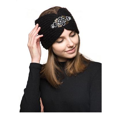 China Wholesale High Quality Fabric Make Up Design Wide Knitted Muslim Turban Headband Hat for sale