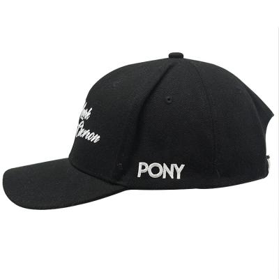 China COMMON 100% Cotton Flex Fit Baseball Cap Black Baseball Hat Unisex 100% Baseball Cap With Sncp Buckle for sale