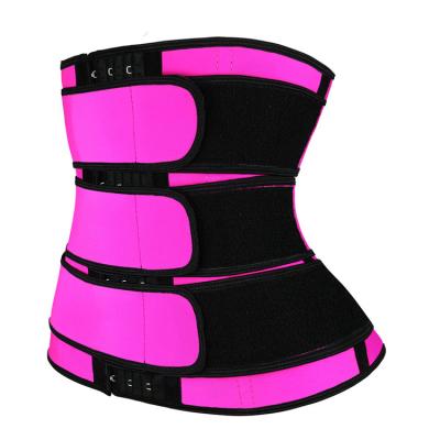 China Breathable Super Compression Waist Trainer 3 Strap Slimming Back Tummy Control Gym Workout Support Waist Trimmer Belt for sale