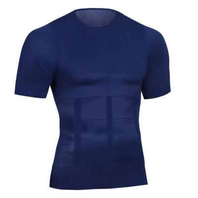 China New Men's Running Slim T-shirt Breathable Quick Drying Sports Body Shaping Short Sleeve Fitness Vest for sale