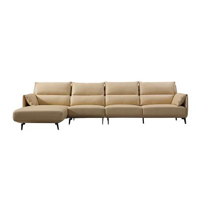 China Simple Design Comfortable Furniture Modern Foshan Leather Sectional Sofa For Living Room for sale