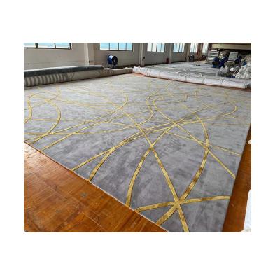 China Washable Golden Velvet Mat Hand Tufted Rug Customized Exercise Mat for sale