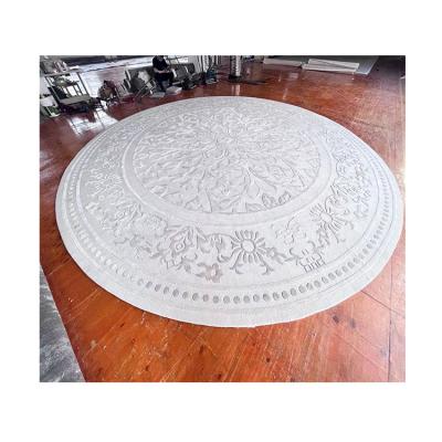 China Washable Floral Velvet Mat Hand Tufted Rug Customized Exercise Mat for sale