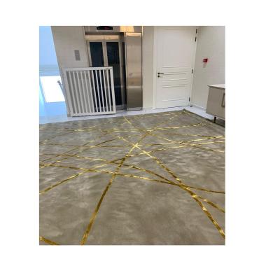 China Gold/Grey Hand Washable Modern Linear Area Rug Carpet Rug for Living/Bed Tufted Room for sale