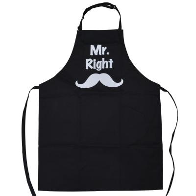 China Black Women Men Gray Plain Design Linen Polyester Cleaning Protective Kitchen Cleaner Cooking Apron With Logo Printing Customized for sale