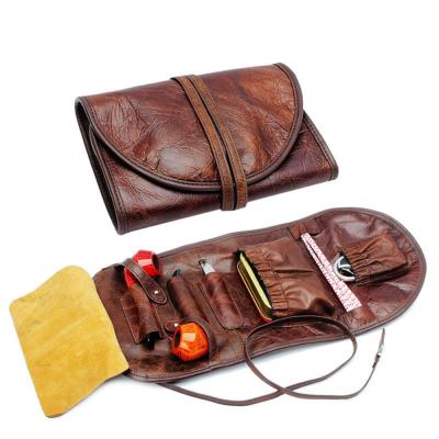 China Multifunctional Hookah Retro Style Tobacco Set Pipe Accessories Mini Hookah Storage Package European American Portable Leather Hose Package for sale