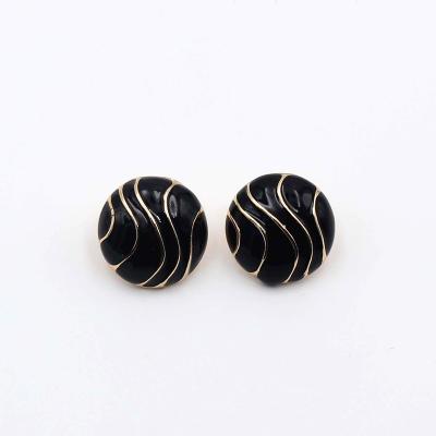 China Fashion Cute Hot Selling Black Enamel Mail Stud Earring For Women Girls for sale