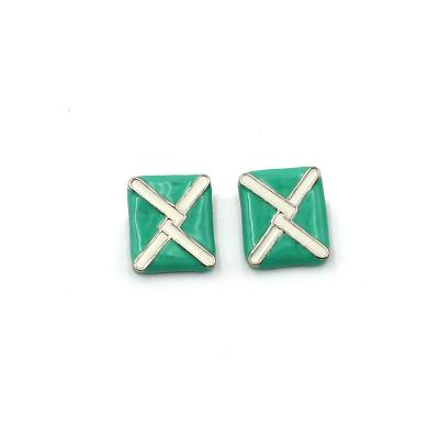 China Cute Fashion Light Turquoise Red Enamel Mail Stud Earring For Women for sale