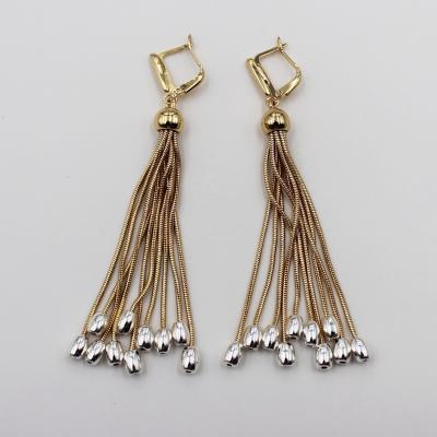 China Hot Selling FASHIONABLE Stylish Two Tone Fashionable Fancy Snake Chain Post Earring for sale