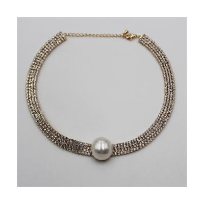 China Good Quality Natural Pearl TRENDY Minimalist Gold Plated Trendy Jewelry Necklace For Women for sale