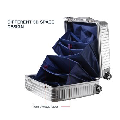 China Travel Baggage Set Designer Zipperless Trolley Luggage Bag Travel Tsa Bottom Case and Bags Luggage (Old) All Aluminum Metal Suitcase for sale