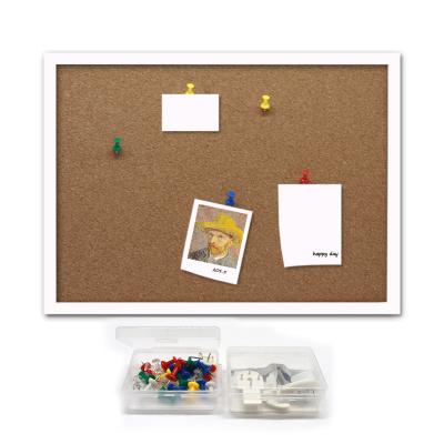 China Cork Easy To Hang Solid and Lightweight Cork Bulletin Board White Wall For Apartment for sale