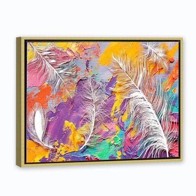 China Modern Abstract Feather Oil Painting Decorative Painting 3d Wall Art Hotel Painting Hand Painted for sale