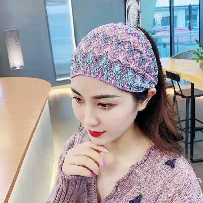 China Vintage Women's Zigzag Pattern Colorful Wide Stretch Headband for sale