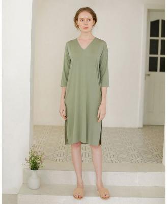 China Ultra Soft QUICK DRY Nightgown Three Quarter Long Sleeve Modal Sleep Shirt for sale