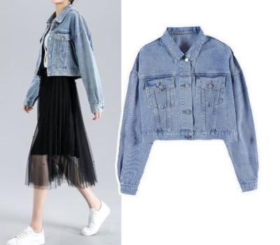 China OVERSIZED Washed Breathable Women's Denim Trucker Jacket, Denim Shaket for sale