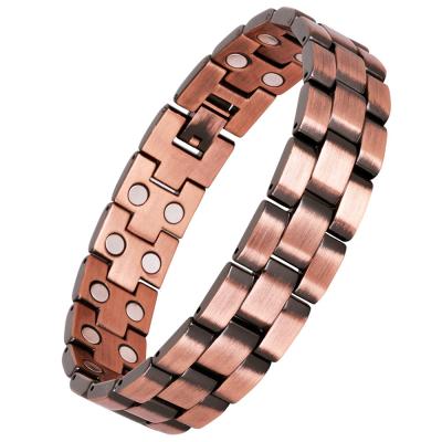 China Double Row Copper Copper Magnetic Therapy Bracelet For Arthritis Relief for sale