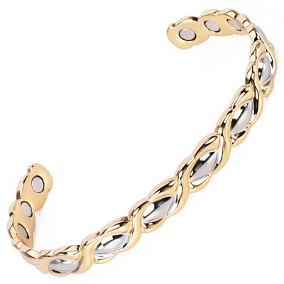 China New Design Stainless Steel Women Love Jewelry Stainless Steel Bracelet Magnetic Cuff for sale