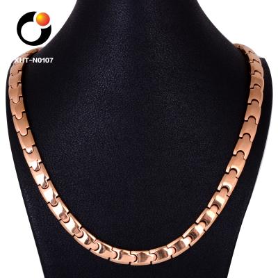 China Wholesale Sport CLASSIC Gold Plated Mesh Cord Ion Titanium Magnetic Chain Necklace for sale