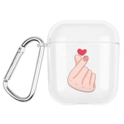 China Stylish protective cartoon transparent earphone cover silicone airpods case for apple airpods case for sale