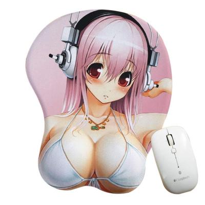 China Anti Slip Silica Gel 3D Mouse Pad Custom Breast Blunder Mouse Pad For Gaming Typist Desk for sale