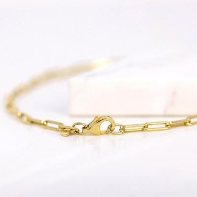 China 2022 Women's 18k Gold Filled Minimalist Eco-Friendly Minimalist Paper Clip Chain Necklace Choker Tasty Necklace Layering Handmade Jewelry for sale