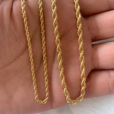 China 2022 Environmental Friendly Delicacy 18k Gold Filled Chain Necklace Choker, Chunky Twisted Chain Necklace Fashion Stainless Steel Necklace for sale