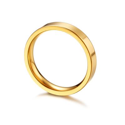 China CLASSIC Multiple Size 18K Gold Filled Plain High Polished Smooth Band Rings Stainless Steel Finger Rings for sale