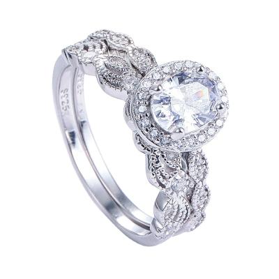 China 2022 FASHIONABLE Silver Engagement Ring Women's Ring Elegant Love Stackable 925 Zircon Oval Fashion Rings for sale