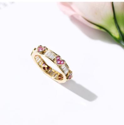 China The Other Heart 2022 Peach Garland Ring Korean Version Of European And American Wild Temperament Personality Fashion Zircon Gold Ring for sale