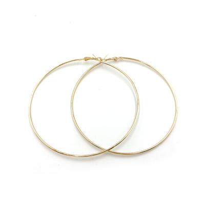 China 2022 FASHIONABLE America Wholesale Popular Shiny Circle Gold Plated Geometry 100 Mm Large Circle Earrings for sale