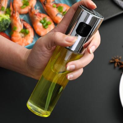 China Sustainable 100mL Glass BBQ Oil Spray Bottle Kitchen Tools Salad BBQ Baking Olive Oil Spray Bottle Oil Vinegar Spray Bottle for sale